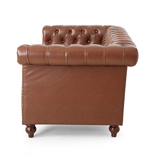 Christopher Knight Home Brinkhaven Love Seats, Cognac Brown + Espresso