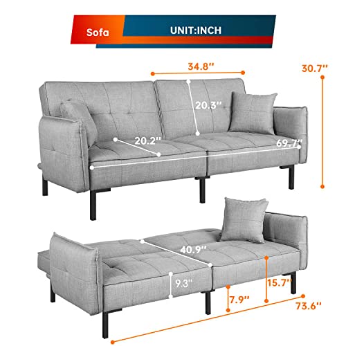 Futon Sofa Bed Couch Bed Sleeper Sofa Folding Sofa Small Sofa Convertible Sofa for Living Room and Homeoffice Furniture