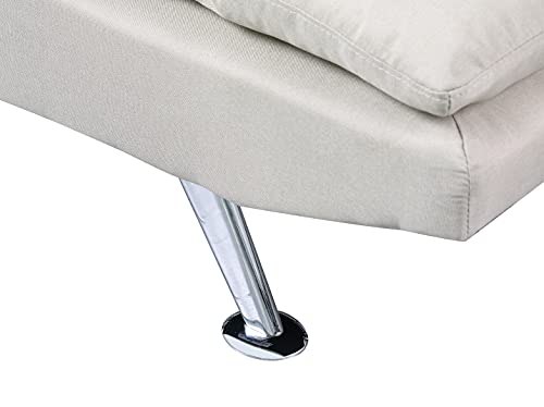 Convertible Sofa Bed Sleeper Futon - Convertible Loveseat Mid-Century Sofa Sleeper, Modern Folding Sleeper Sofa with Adjustable Backrest, Beige Armless Sofa Beige