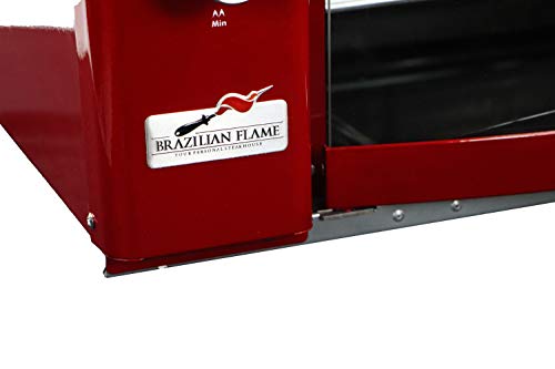 Brazilian Flame BG-05LXK-RED Red Brazilian Gas Rotisserie Grill with 5 Skewers and Upper Tray