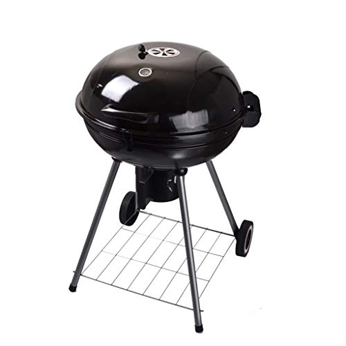 HYAN Barbecue Grill Portable Charcoal Grill,Outdoor Large Round Barbecue Stove Charcoal Grill with Wheels Shelf for Cooking Patio Backyard Camping Barbecue Shelves
