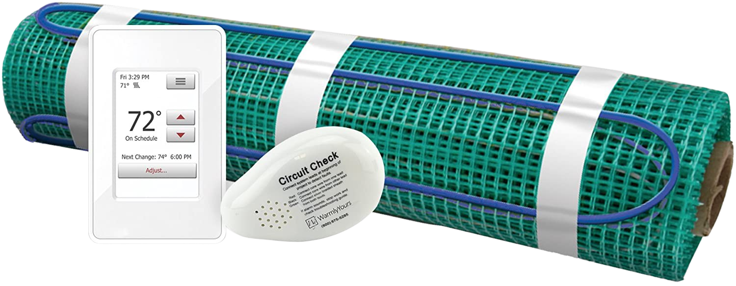 WarmlyYours TRT120-KIT-OT-1.5x30 Floor Heating Kit 45 sq. ft. Tempzone Flex Roll Plus Touch Screen Thermostat 120V New