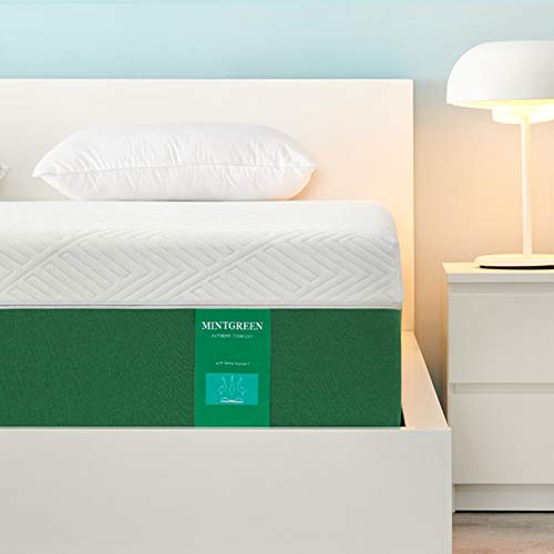 Queen Mattress Mintgreen 10 inch Gel Memory Foam Mattress with CertiPUR-US Certified Foam Bed Mattress in a Box for Sleep Cooler & Pressure Relief Queen Size Mattress