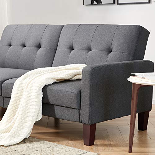 Merax Futon Sofa Couch Convertible Sofa Bed Upholstery Loveseat Sleeper Sofa Bed Adjustable Recliner Sofa Couch for Living Space, Apartment, and Dorm