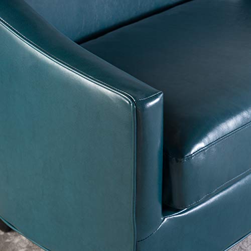 Christopher Knight Home Justine Leather Loveseat, Teal