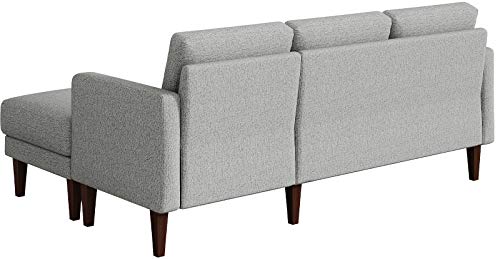 Belffin Convertible Sectional Sofa Couch with Ottoman Reversible L Shaped Sofa Couch Set in Fabric Grey