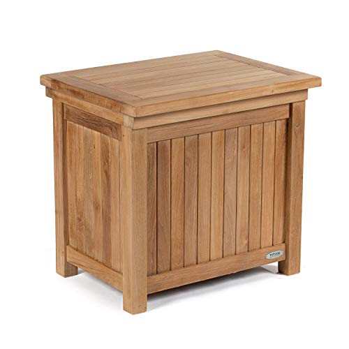 TITAN GREAT OUTDOORS Grade A Teak Ice Chest, Outdoor Ice Cooler, Decorative Beer and Drink Holder