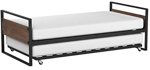 Zinus Suzanne Twin Daybed and Trundle Frame Set,OLB-IRDBS-39,Brown,2