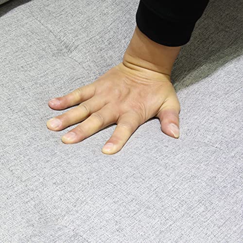 Single Sofa with Pull-Out Sleeper Bed, HABITRIO Solid Wood Frame Light Grey Fabric Upholstered Chair with 3-Position Reclining Backrest, Pillow, Side Pocket, Furniture for Living Room, Bedroom