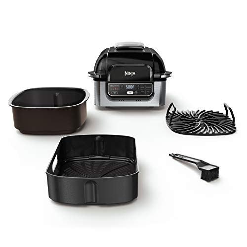 Ninja Foodi AG301 5-in-1 Indoor Electric Countertop Grill with 4-Quart Air Fryer, Roast, Bake, Dehydrate, and Cyclonic Grilling Technology