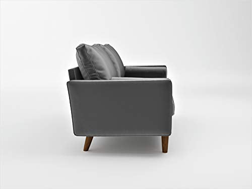 US Pride Furniture NS5457-2PC Caladeron Mid-Century Modern 2-Pic Living Room Set in Soft Velvet, Grey