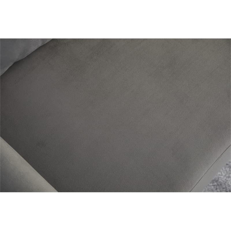 Kingway Furniture Baron Velvet Living Room Sofa in Gray