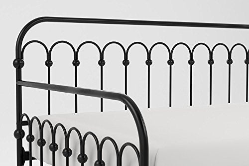 Novogratz Bright Pop Twin Metal Daybed and Trundle, Stylish & Multifunctional, Built-in Casters, Black