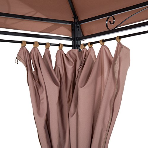 Outsunny 10' x 13' Steel Outdoor Patio Gazebo Canopy with Tier-Level Roof, Polyester Curtains, & 12 Ground Stakes