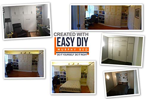 Murphy Bed Queen Size Hardware Kit - DIY Wood Frame Folding Cabinet Wall Bed for Guestroom Easy to Build, Made in USA,