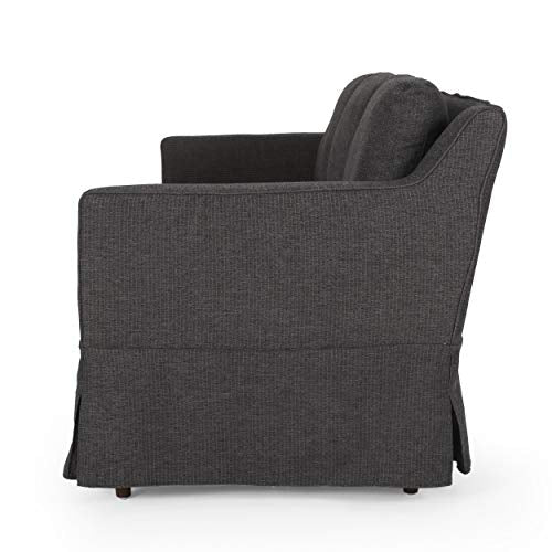 Christopher Knight Home Arrastra Sofas, Dark Taupe Stripe + Walnut