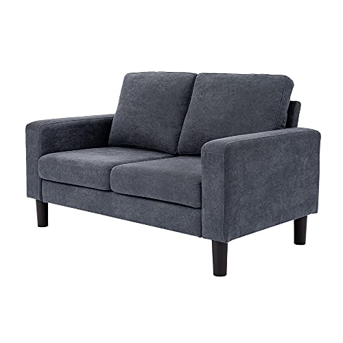 Modern 2 Piece Upholstered Sofa Set Love Seat 2 Seater and 3 Seater Sofa Couch (Grey)