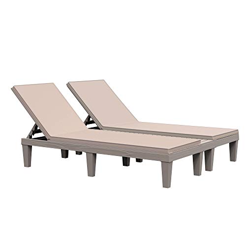 Outsunny Outdoor Patio Double Chaise Lounge Chair with 5-Level Adjustable Backrest, Zippered Cushions, & Modern Design