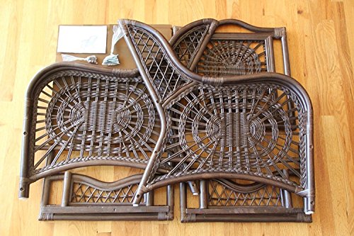 Malibu Lounge Loveseat Sofa Natural Rattan Wicker Handmade Design with Cream Cushions, White Wash