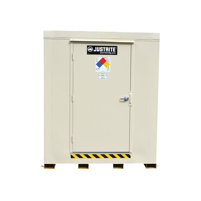 Justrite 4-Hour Fire-Rated Outdoor Safety Locker, 6-Drum, Explosion Relief Panels