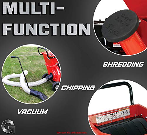 GreatCircleUSA Wood Chipper Shredder Mulcher Heavy Duty Gas Powered 3 in 1 Multi-Function 3