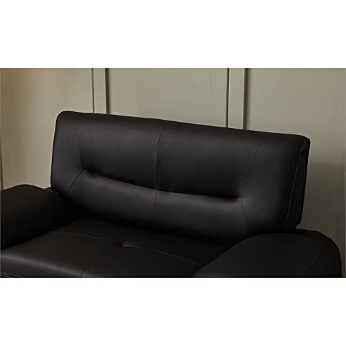 Kingway Furniture Lilian Faux Leather Livingroom Loveseat in Black