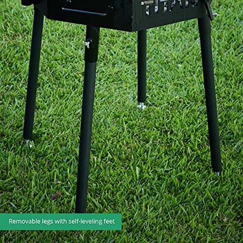 TITAN GREAT OUTDOORS Freestanding Adjustable Octagon Safari Open Flame Grill Swivel Cooker