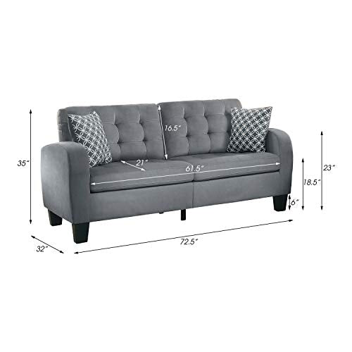 Lexicon Westville Tufted Fabric Sofa, 72.5