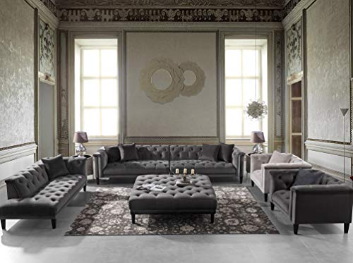 Acanva Luxury Vintage Chesterfield Tufted Velvet Living Room Family Sofa, 84