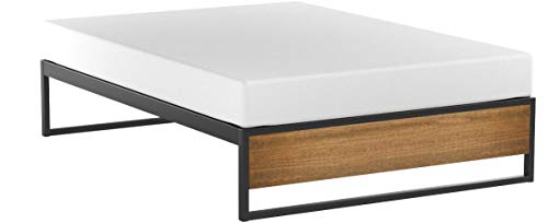 ZINUS GOOD DESIGN Award Winner Suzanne 14 Inch Metal and Wood Platforma Bed Frame / No Box Spring Needed / Wood Slat Suport, Brown, Full