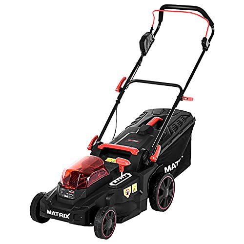 Lawn Mower, 40V Cordless 16 in Walk Behind Push Lawn Mower, 6-Position Height Adjustment, Adjustable Handle, 35L Capactiy Collection Bag, w/2 x 4.0-Ah Battery with Charger, Delivery from USA