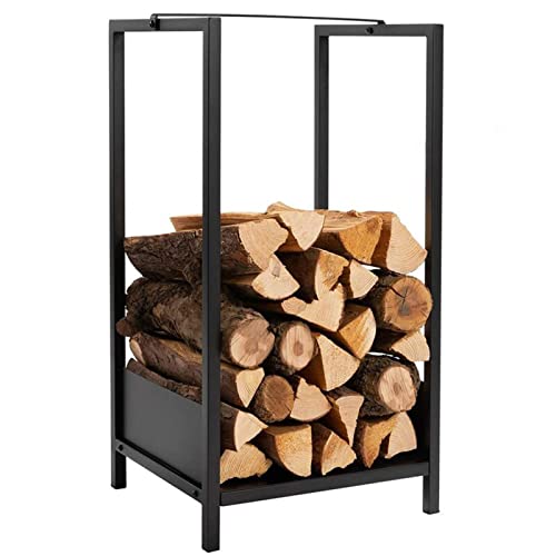 CHLL firewood Rack Outdoor Firewood Rack Log Storage Stand, Rustproof Indoor Firewood Holder with Handle, Patios Fire Pit Tool Shed Weather Fastness Firewood Log Rack