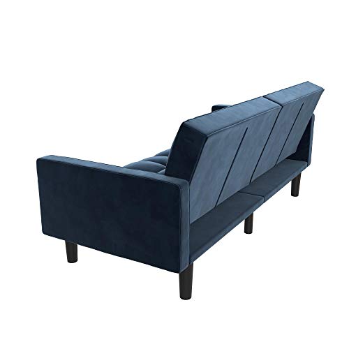 DHP Hayden Convertible Sofa Sleeper Futon with Arms - Blue Microfiber
