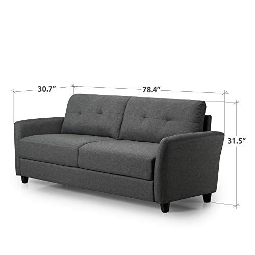 ZINUS Ricardo Sofa Couch / Tufted Cushions / Easy, Tool-Free Assembly, Dark Grey