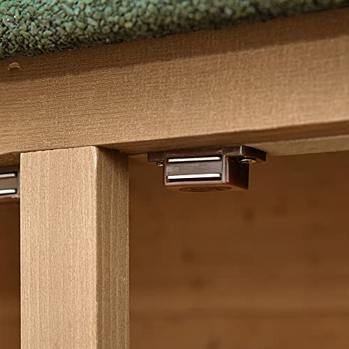 Outsunny Outdoor Wooden Storage Shed Utility Tool Organizer with Waterproof Asphalt Rood, Lockable Doors, 3 Tier Shelves for Lawn, Garden, Backyard, Natural