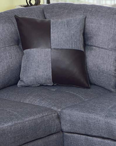 Beverly Fine Furniture Left Facing Linen Russes Sectional Sofa Set With Ottoman, Grey