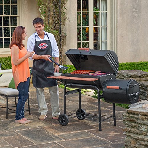 Char-Griller E1224 Smokin Pro 830 Square Inch Charcoal Grill with Side Fire Box, 50 Inch, Black