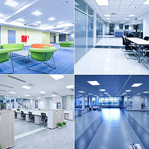 Sunco Lighting 6 Pack LED Ceiling Panel, 2x2 FT, 40W, Dimmable 0-10V, 4400 LM, 5000K Daylight, Flat Backlit Fixture, Direct Wire, Flush or Drop Ceiling Install, Dust Tight Commercial Grade - ETL, DLC