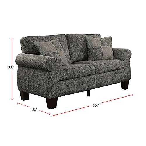 simple relax SR03CM6328GY-LV-VN Love Seats, Dark Gray