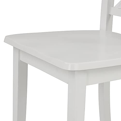 Timpfee Harper Bright Designs 5 Piece Dining Set Rubber Wood/ 1 Table with Marble Top and 4 Chair/Kitchen Room Dining Room Furniture (White)