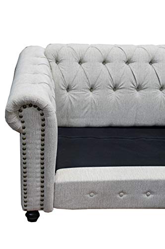 Best Master Furniture Venice Upholstered Loveseat, Beige