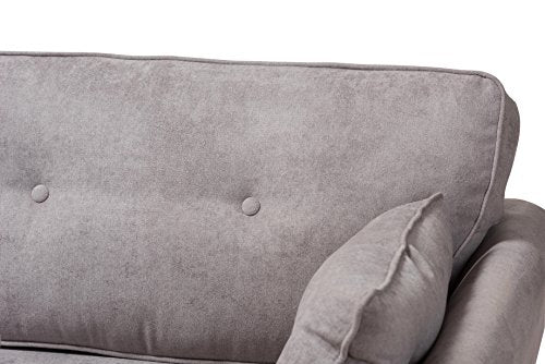 Baxton Studio Manuela Sofa, Light Grey
