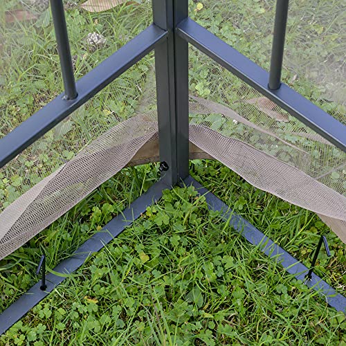 Brown Gazebo 10' x 10' Steel Outdoor Garden Gazebo with Mesh Curtains Outdoor Furniture Patio Furniture Gazebos for patios Pop up Canopy Tent Tents for Parties Canopy Tent Outdoor Patio Party Tent