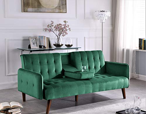US Pride Furniture Square Arm Sofabed, Green