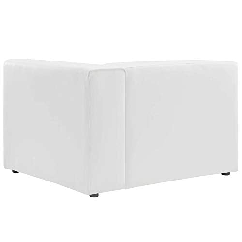 Modway Mingle Vegan Leather Sectional Sofa Right-Arm Chair, White