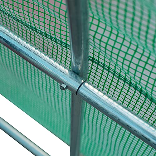 Outsunny 26' x 10' x 7' Outdoor Walk-in Tunnel Greenhouse with Roll-up Windows & Zippered Door, Steel Frame, & PE Cover