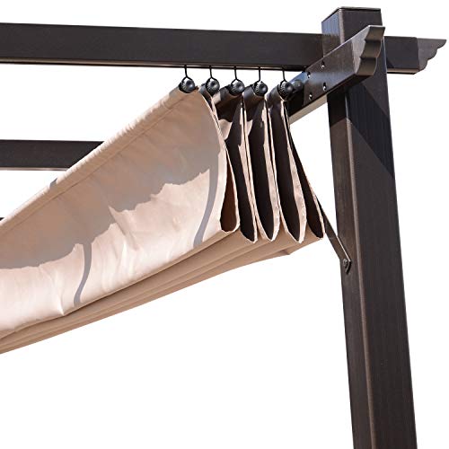 Outsunny 10’ x 13’ Aluminum Retractable Patio Gazebo Garden Pergola with Weather-Resistant Canopy and Stylish Design