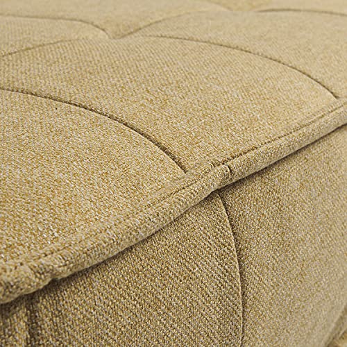 Volans Modern Modular Sectional Sofa Couch with Wood Legs, Convertible Chair 3-in-1 Multi Function Fold Down Sofa Bed with 3 Position Adjustable Backrest, 1 PCS, Yellow