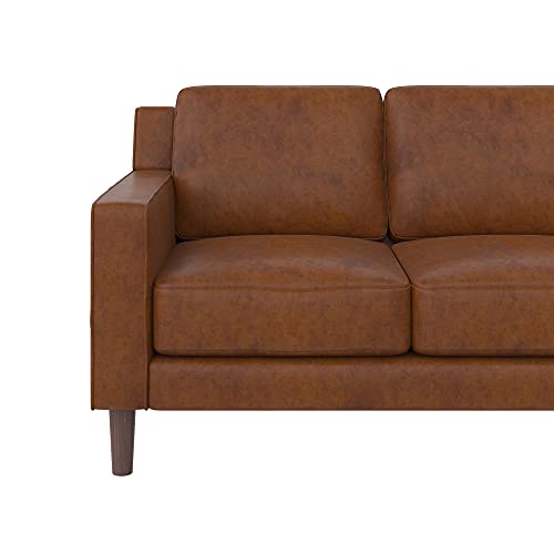 DHP Brynn 3 Seater Sofa, Camel Faux Leather