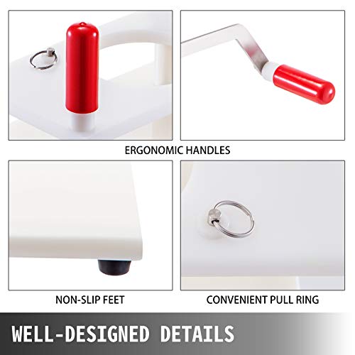 VBENLEM Commercial Burger Patty Maker Dia 55mm/2.15inch and 130mm/5inch Hamburger Press Machine PE Material with Tabletop Fixed Desig, 5inch, White